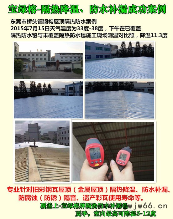 供应宝绿榕隔热防水材料|铁皮房屋顶隔热防水方法|隔热防水材料有哪些|夏季室内温度太高怎么办图4