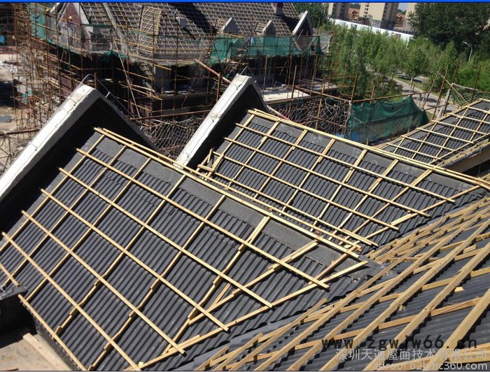 天道别墅瓦  现代别墅翻新 波形沥青防水板 防水、防潮材料图5