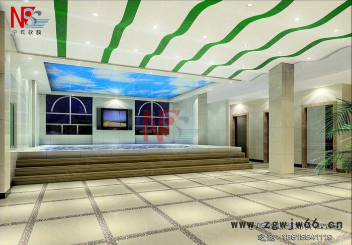 浴室吊顶防潮材料 浴池防潮防腐材料 软膜天花效果优图2