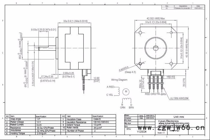 Kysan42BYG34B-18T21 步进电机图2
