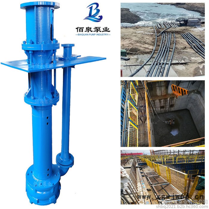 立式双管采砂泵 沉砂池加长杆液下渣浆泵 杆长可定制 可定制防爆电机图3