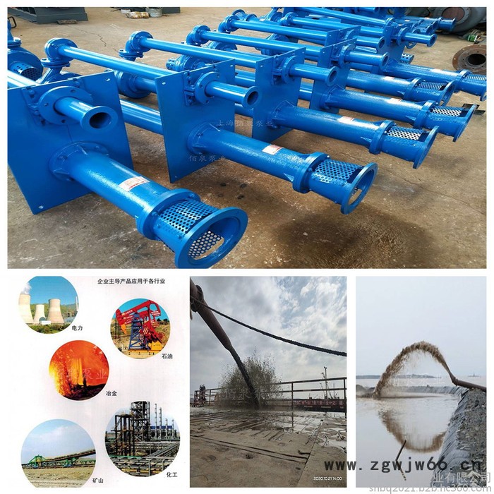 立式双管采砂泵 沉砂池加长杆液下渣浆泵 杆长可定制 可定制防爆电机图5