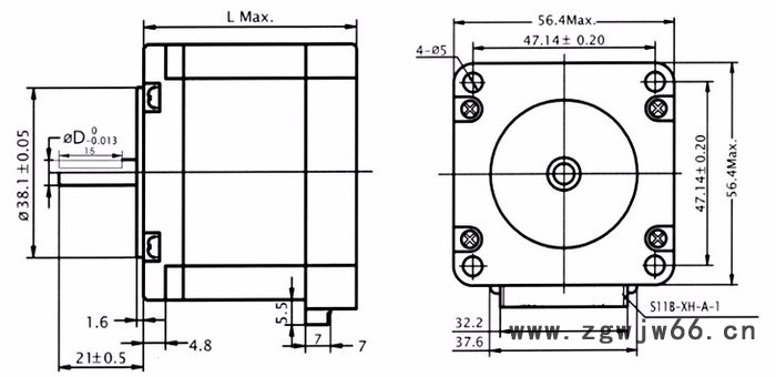 驰速精密57HB76-447 57系列两相步进电机 扭力2N.M/机身长76MM/轴8或6.35可选，打印机电机专用图4