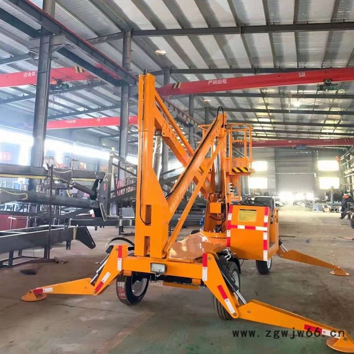 路灯维修安装车载举升机 山东浩龙曲臂式升降机 交通指示灯抢修登高梯 柴油机直流电机登高车 伸缩臂升降车图2