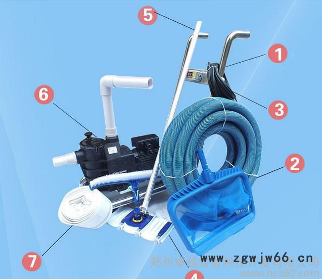 泳池清洁设备进口电机高配半自动手动吸污机清洗机吸污机图3