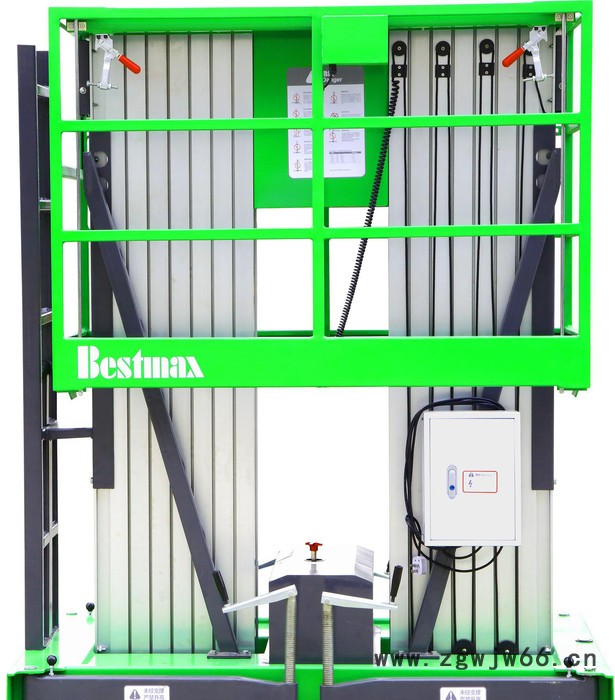 【】 双桅柱式铝合金高空作业平台 直流电机移动升降平台图3