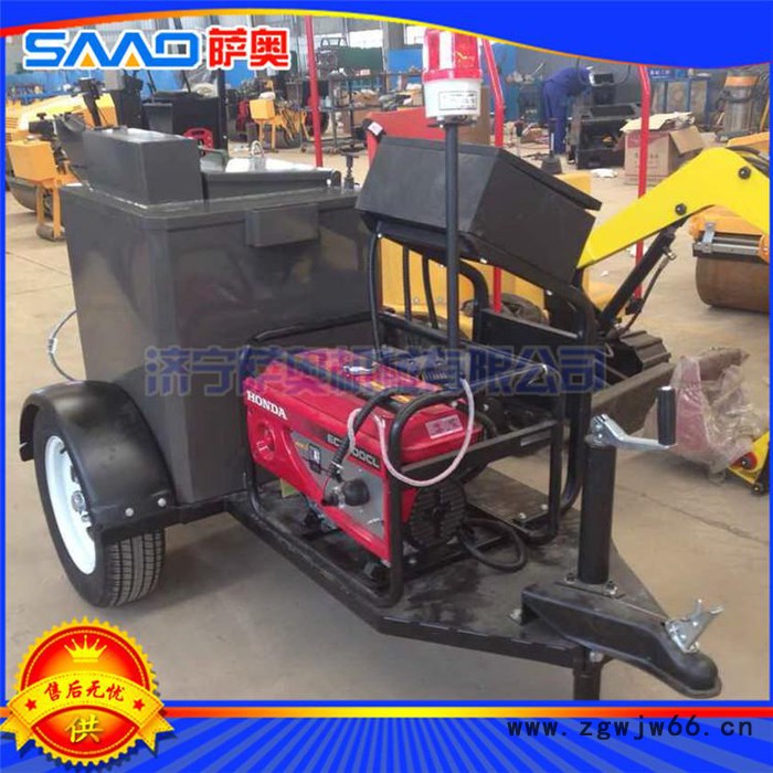 专业生产路面养护设备沥青灌缝机，拖挂式路面灌缝机，也可以手推，燃油加油，进口发电机图2