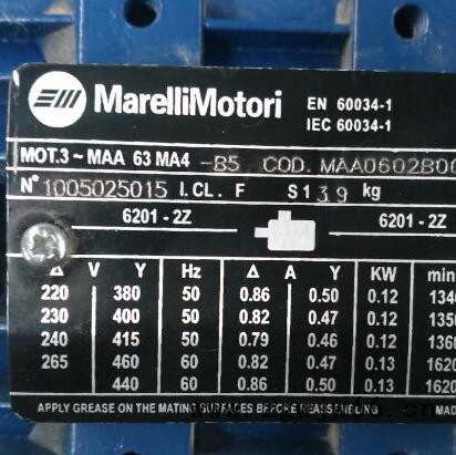 马拉利（Marellimotori ）电机MAQ 100LA4，原装进口，品质保证 上海邦典机电设备有限公司图2