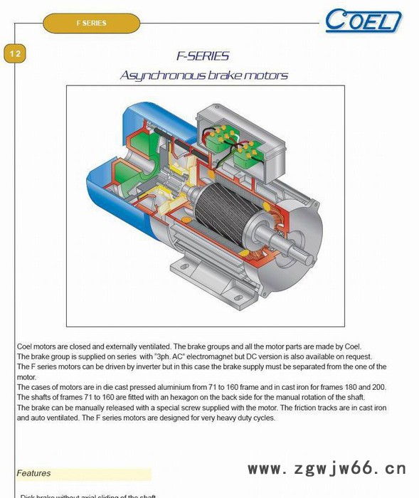一手货源原装进口刹车电机0.75KW意大利刹车电机COEL刹图2