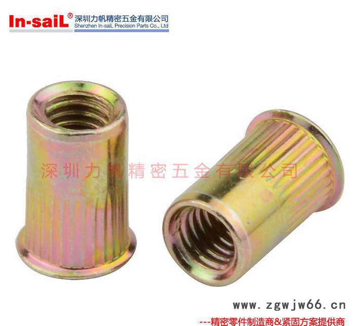 平头竖纹铆螺母 快速拉铆螺母 金属板材紧固件图2