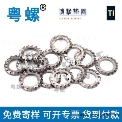 钛紧固件 钛外齿锁紧垫片 佛山DIN6797垫片厂家 粤螺订做钛垫片