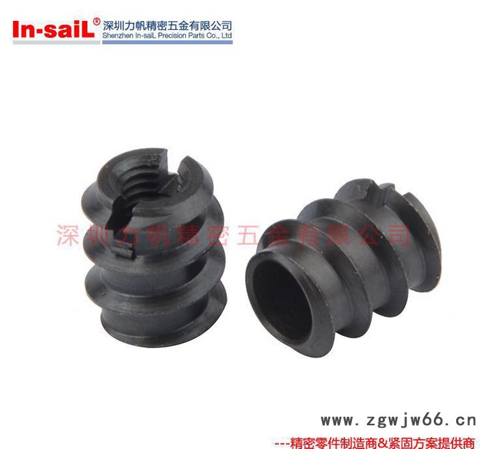 碳钢发黑涂油家具螺母紧固件 开槽内外牙自攻螺母 直销图2