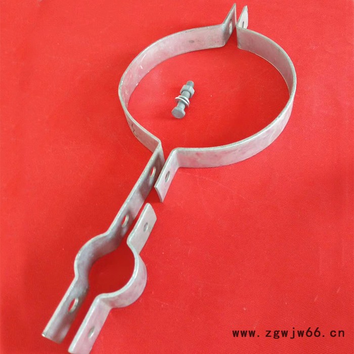 抱箍厂家 抱箍定制 电力金具厂家 固联 热镀锌扁铁卡箍 电杆用铁紧固件图3