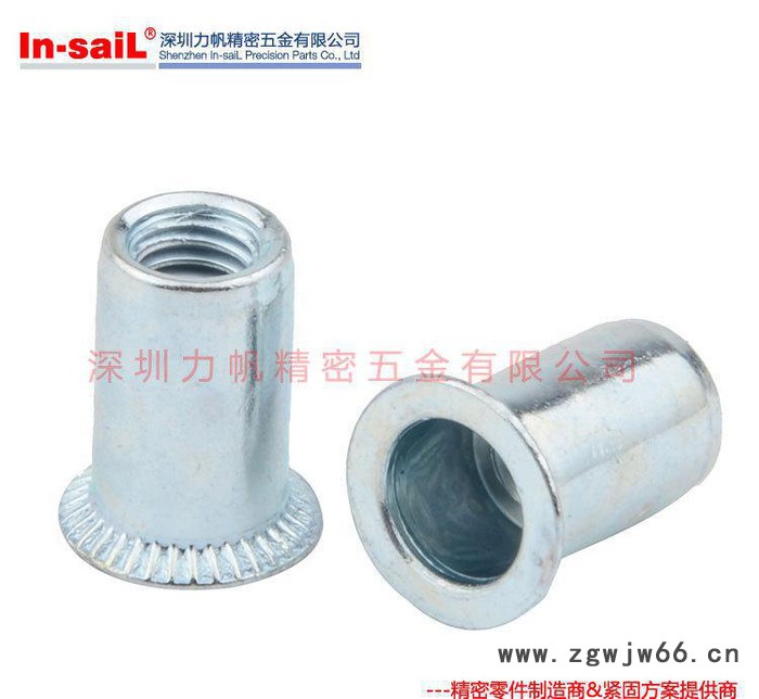 直销 碳钢M8平头竖条纹拉铆螺母 拉帽 压花钣金紧固件图3