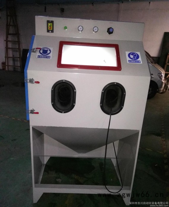 吉川直销9060小型手动喷砂机 箱式环保干式五金模具喷沙机图2