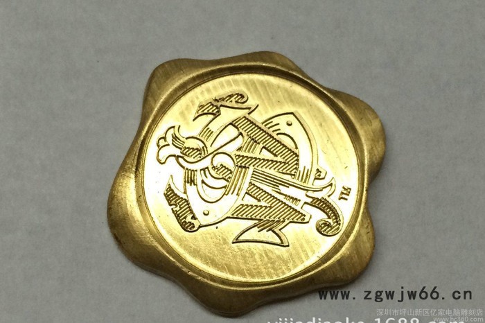 烫金铜模具雕刻热压烙印模具 不规则边框金色 五金模具加工图2