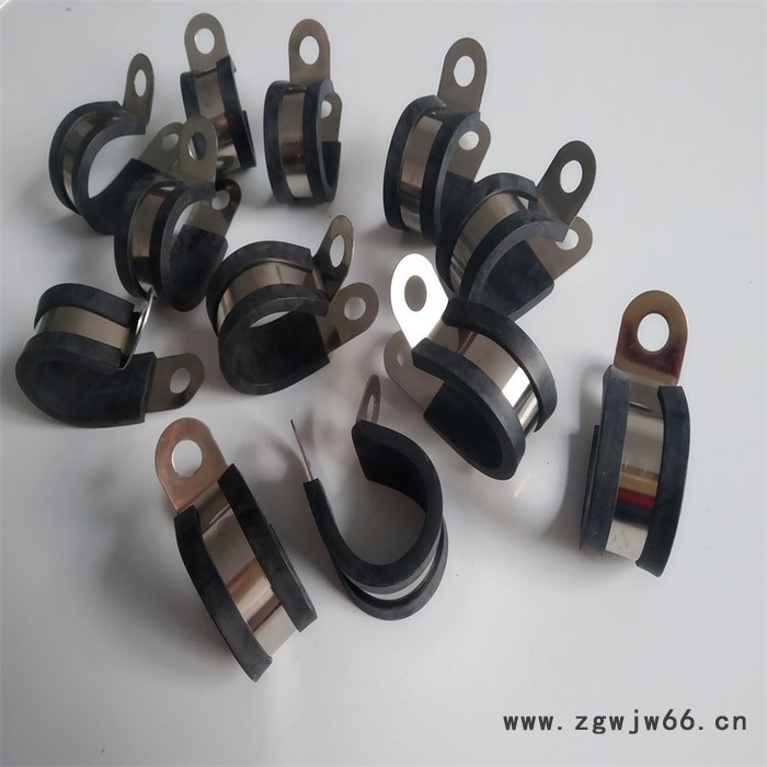 FLT-R(P)单层不锈钢包胶管卡  福莱通R型金属固定卡子 304包胶P型卡箍 管件紧固件批发图3