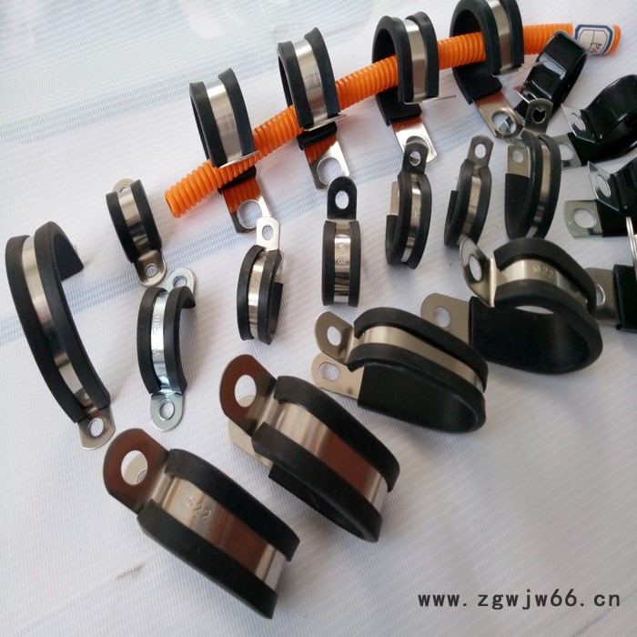 FLT-R(P)单层不锈钢包胶管卡  福莱通R型金属固定卡子 304包胶P型卡箍 管件紧固件批发图6