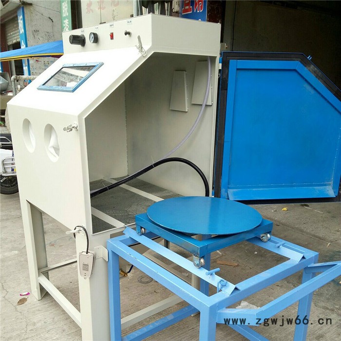 9080手动喷砂机推车转盘喷砂机五金模具清理喷砂设备**图5