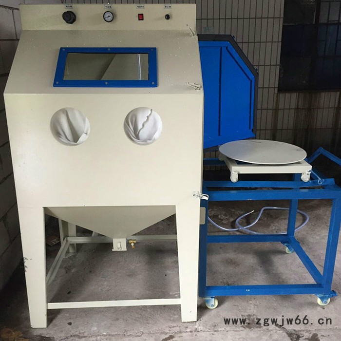 9080手动喷砂机推车转盘喷砂机五金模具清理喷砂设备**图8