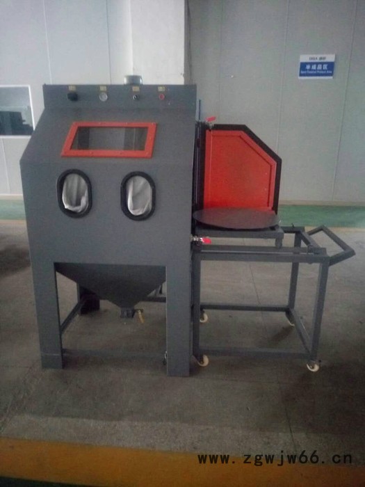 9080手动喷砂机推车转盘喷砂机五金模具清理喷砂设备**图6