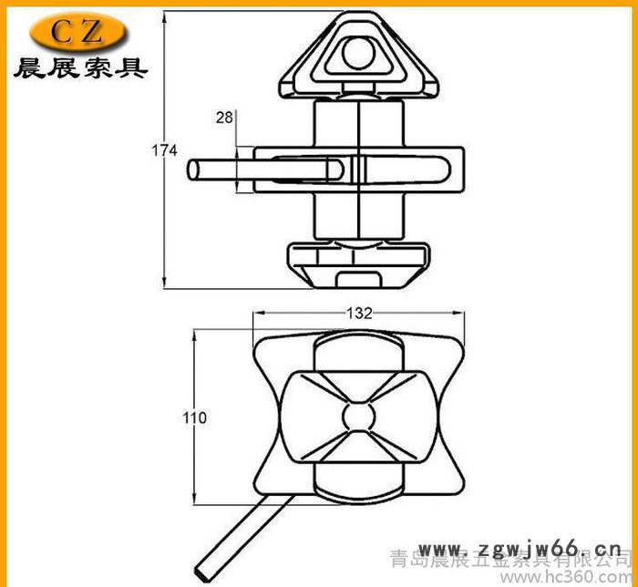 船用集装箱紧固件半自动扭锁 中间扭锁 双拉半自动扭锁图2