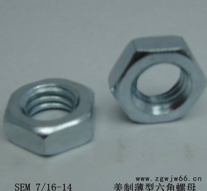 专业美制紧固件商 美制六角薄型螺母7/16'' 镀锌 DIN934图3