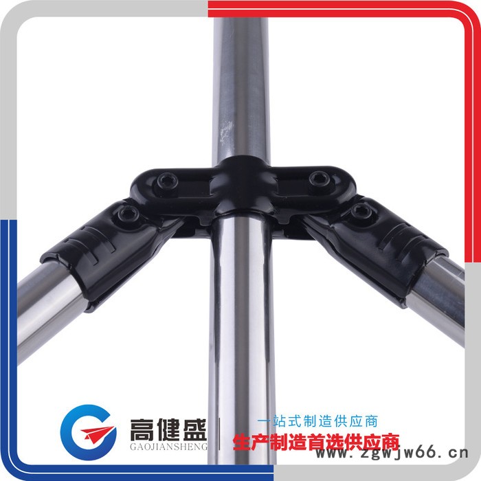 高健盛厂家直供精益管接头HJ-1P 线棒接头 精益管线棒紧固件 黑色烤漆接头 镀铬接头图8