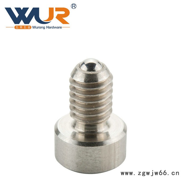 小型定位珠碰珠PBSH 带头弹簧柱塞 一字槽口的螺纹销 T型定位珠图2