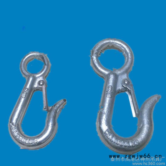 起重弹簧钩 眼型起重钩 起重吊钩 带保险卡弹簧钩 细筋钩 滑车钩 大眼钩**图6