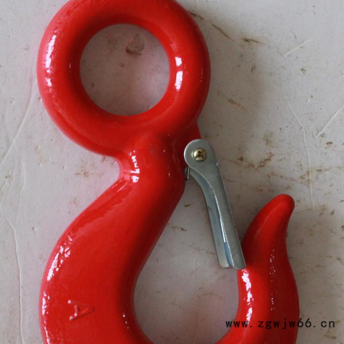 起重弹簧钩 眼型起重钩 起重吊钩 带保险卡弹簧钩 细筋钩 滑车钩 大眼钩**图2