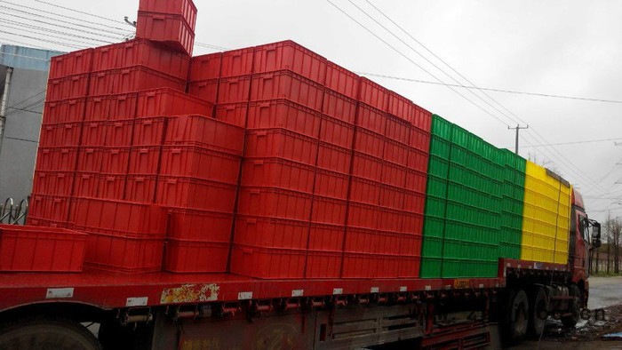 上海渠晟STD箱600*400*280 555*365*260塑料箱汽车配件周转箱 服装周转箱 定制汽车紧固件专用箱图8