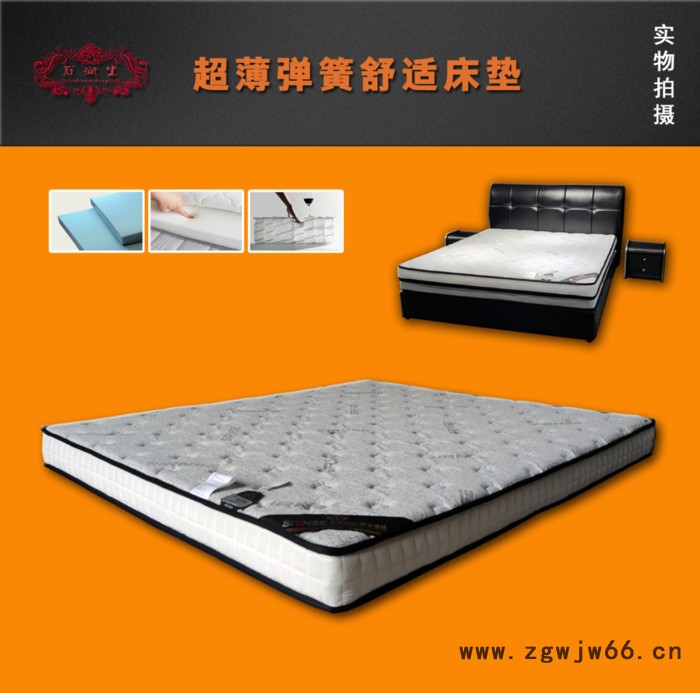 石润生供应超薄弹簧抗菌舒适床垫乳胶弹簧床垫价格 席梦思床垫 经久耐用 欢迎来电咨询图2