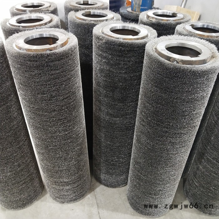 弹簧刷辊|尼龙丝钢带缠绕辊刷|磨料丝|钢丝|不锈钢板除锈抛光图2