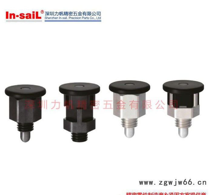 螺纹部短型树脂旋钮 分度定位销 PXSA型黑色尼龙弹簧锁销图2