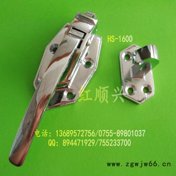 红顺兴HS-1600拉手锁 冷冻库锁冷藏门拉手 弹簧门锁冰库合页 锌合金凹凸重型门锁图2