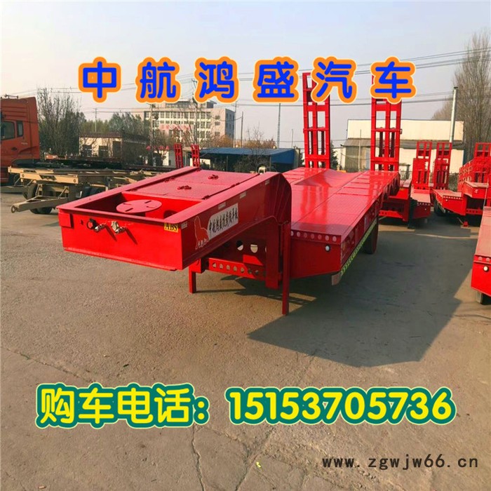 13米弹簧爬梯式半挂车_琼山_13米挖机板车弹簧爬梯_拖挂车图6
