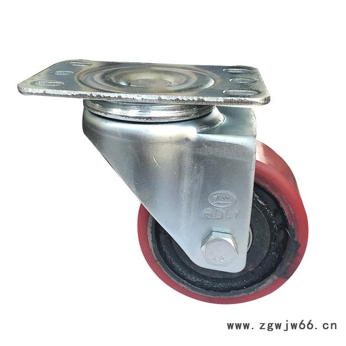 直销 铁芯聚氨酯轮   重型8寸聚氨酯脚轮  PU弹簧减震脚轮图3