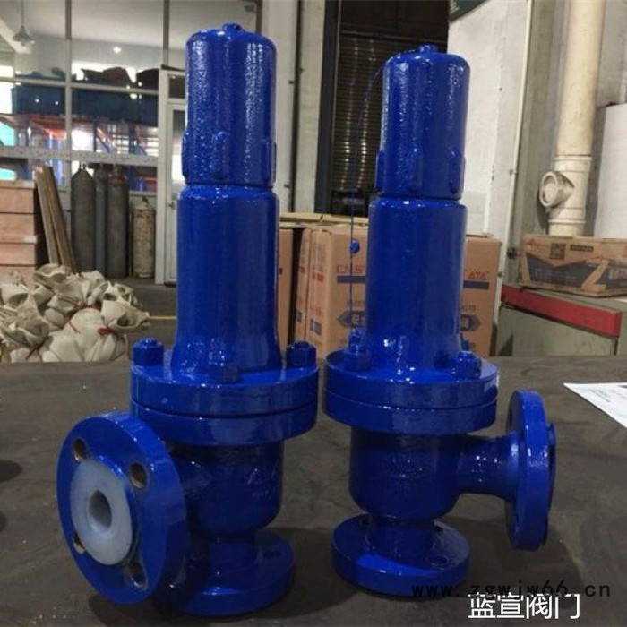 蓝宣阀门 A42F46-16C弹簧式衬氟安全阀 衬氟安全阀图3