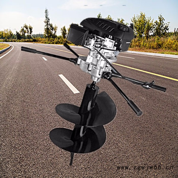 196四冲程汽油挖坑机 弹簧螺旋式支架式树苗挖坑机图4