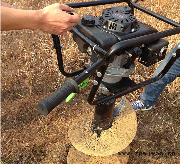 196四冲程汽油挖坑机 弹簧螺旋式支架式树苗挖坑机图3