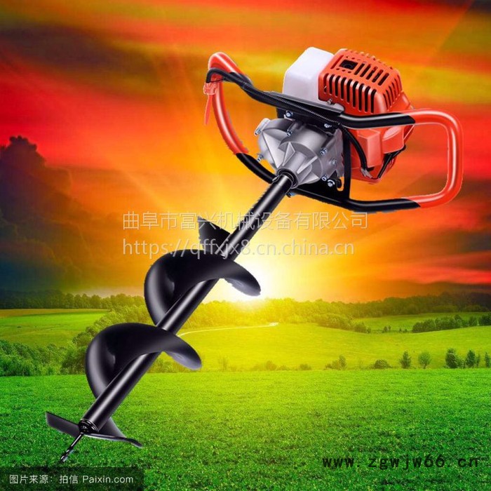 196四冲程汽油挖坑机 弹簧螺旋式支架式树苗挖坑机图7