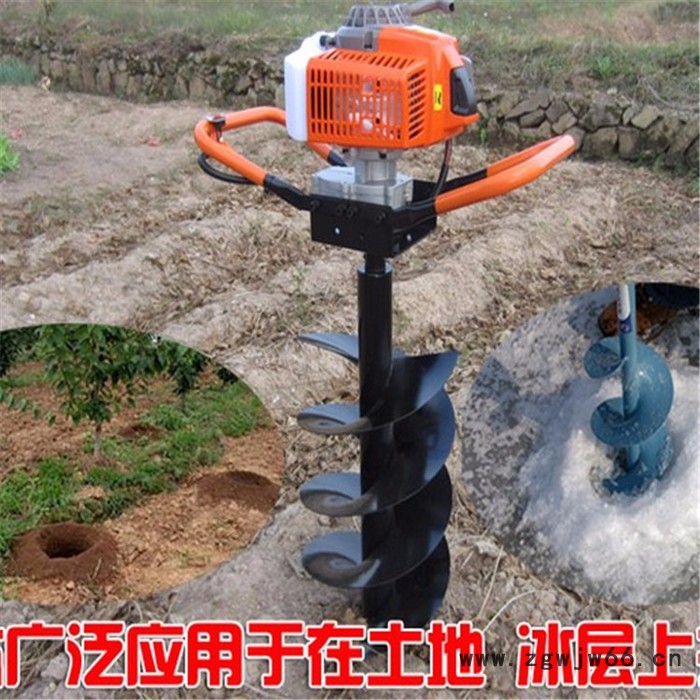 196四冲程汽油挖坑机 弹簧螺旋式支架式树苗挖坑机图2