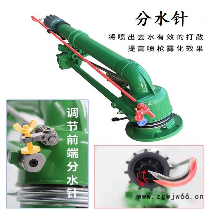 南瑞节水FSW40涡轮蜗杆喷枪   40雾化除尘喷枪  农田浇地大喷枪 喷头厂家 喷枪厂家图2