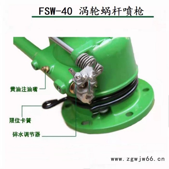南瑞节水FSW40涡轮蜗杆喷枪   40雾化除尘喷枪  农田浇地大喷枪 喷头厂家 喷枪厂家图6