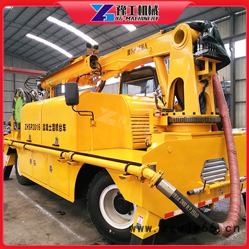 河南豫工液压湿喷机 湿喷台车 隧道湿喷机 混凝土湿喷机 液压双喷头湿喷机 高铁高速隧道喷砼湿喷机  全自动机械手湿喷台车图2