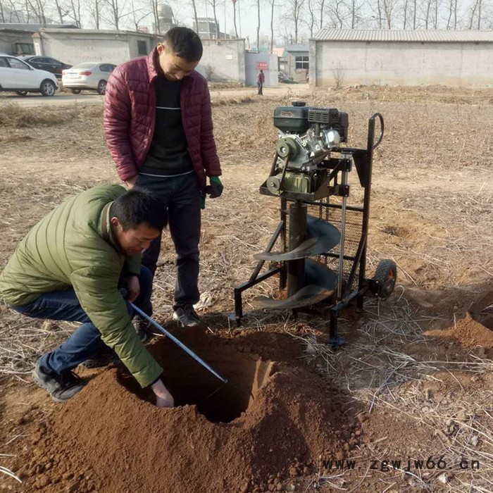 196四冲程汽油挖坑机 弹簧螺旋式挖坑机 启航爬坑机价格图7