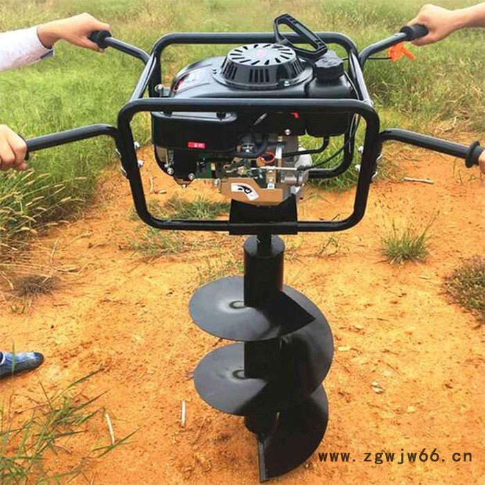 196四冲程汽油挖坑机 弹簧螺旋式挖坑机 启航爬坑机价格图4