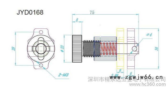 LED铝箱弹簧快速拼接锁扣，20*75梅花弹簧快速锁扣图2