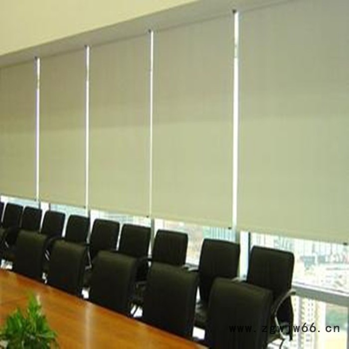 雅洁 办公卷帘全遮光卷帘 家用办公加厚拉珠式/弹簧式半自动 防水防油窗帘图8